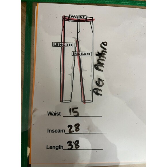 AG Jeans Anthropologie Stevie Ankle Pants 28R Emerald Green Holiday Velvet - Picture 7 of 8